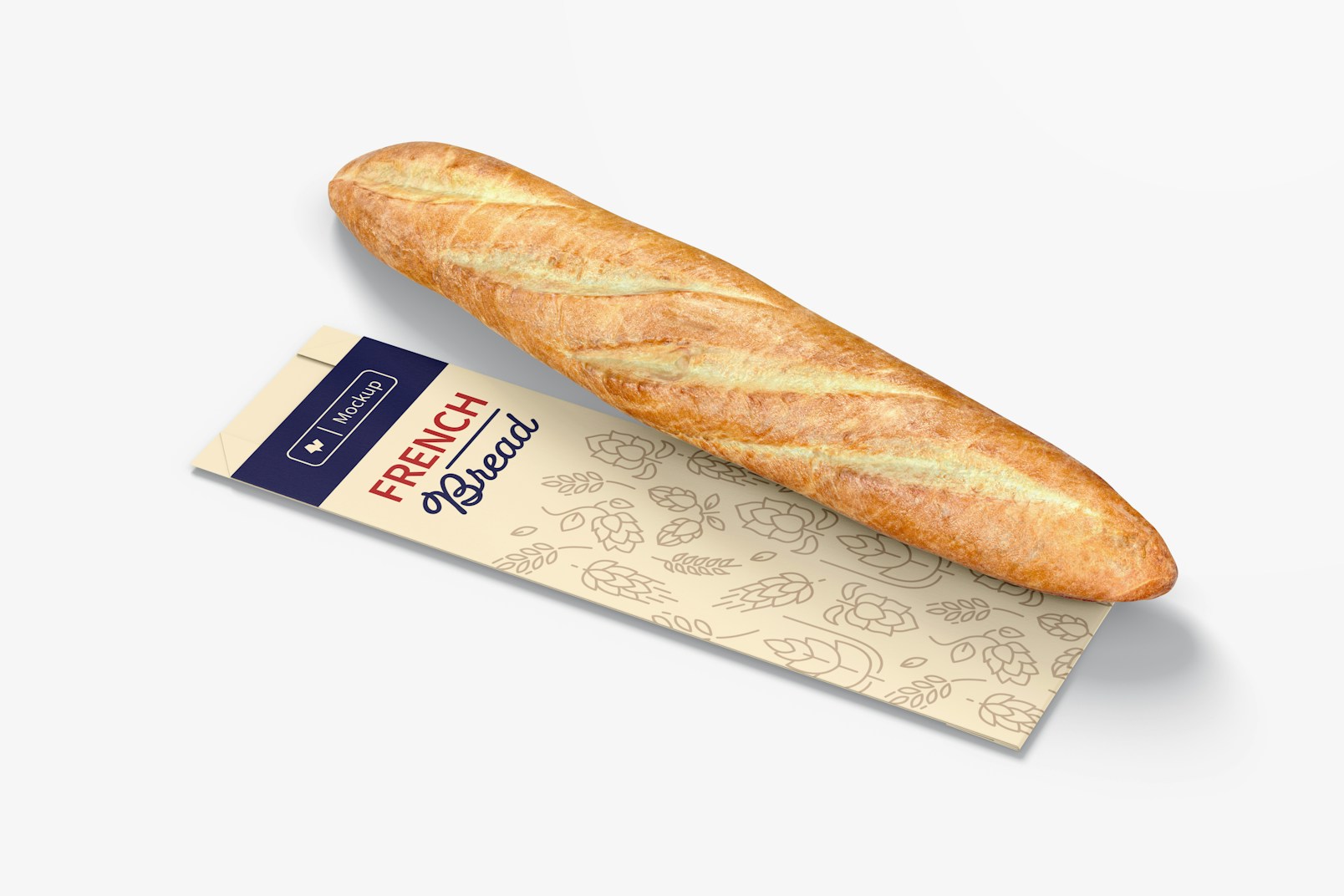 French Bread Paper Bag Mockup
