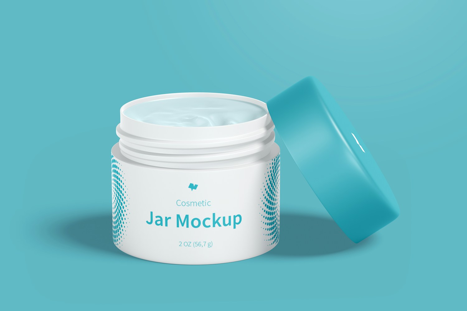 Cosmetic Jar Mockup, Front View 04