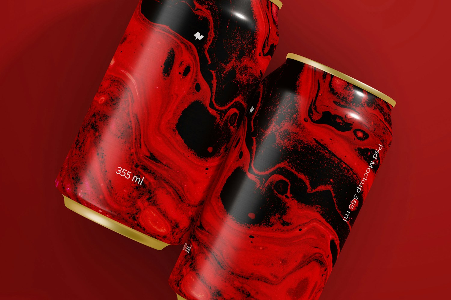 355 ml Soda Cans Mockup, Top View