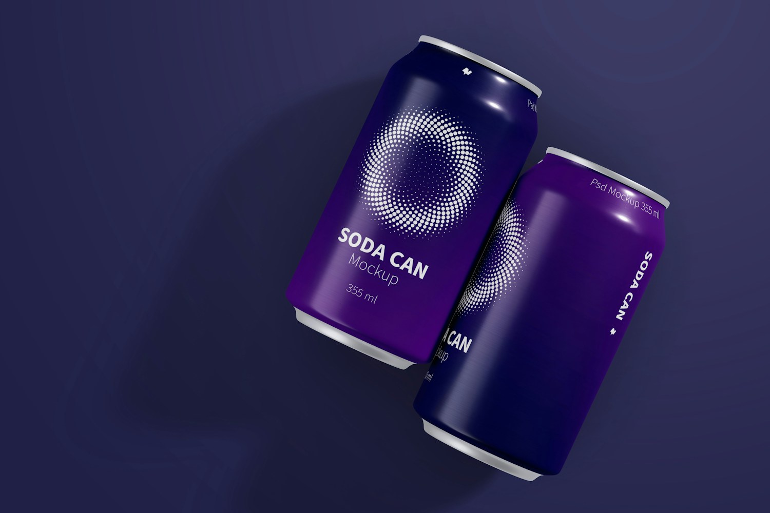 355 ml Soda Cans Mockup, Top View