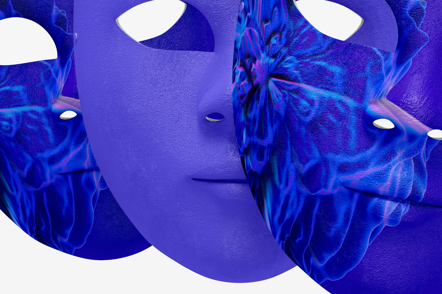 Plain Venetian Full-Face Masks Mockup, Front View