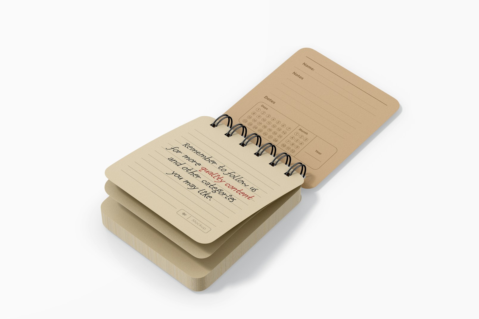Pocket Notebook Mockup, Opened