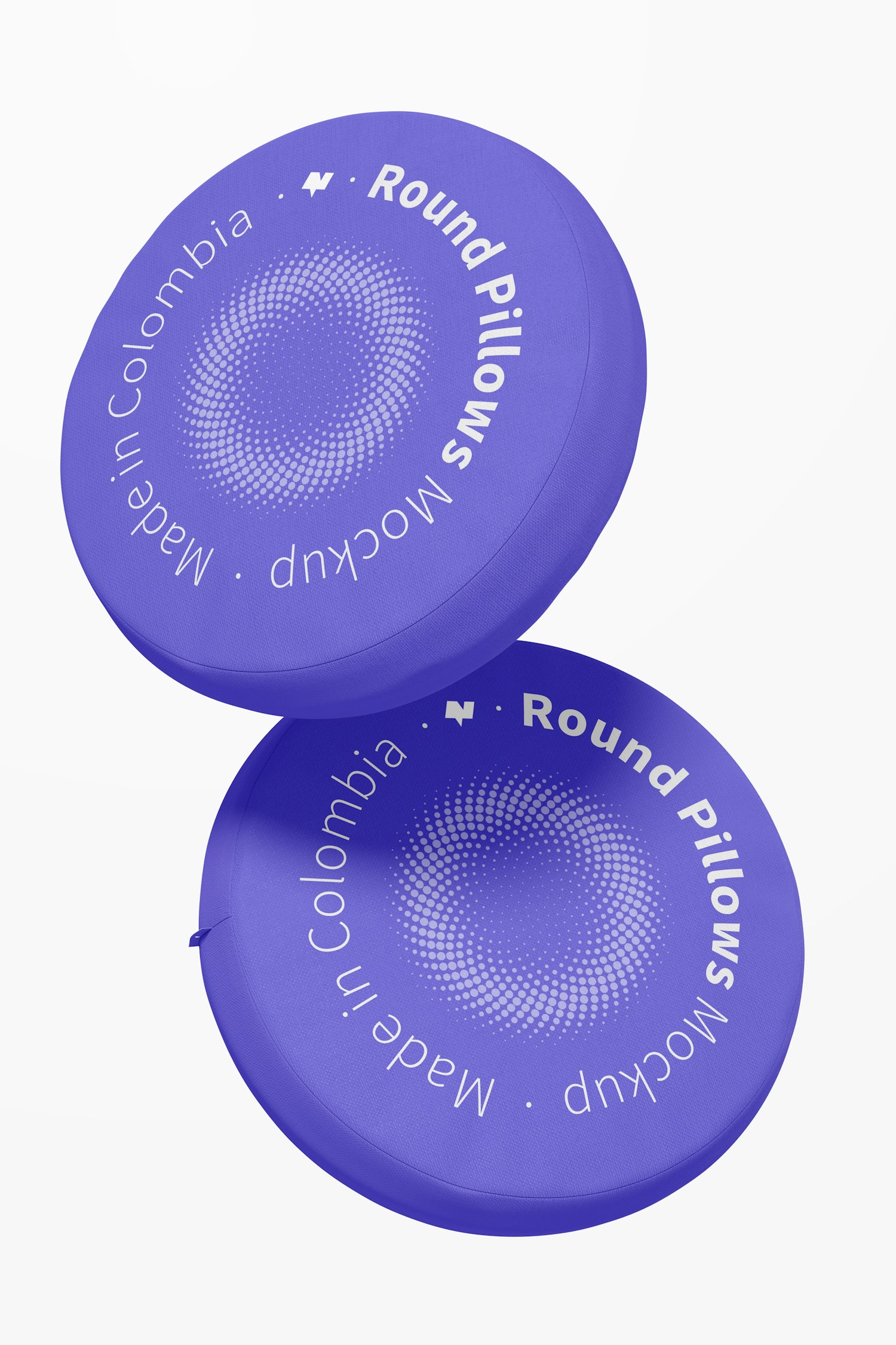 Round Pillows Mockup, Floating