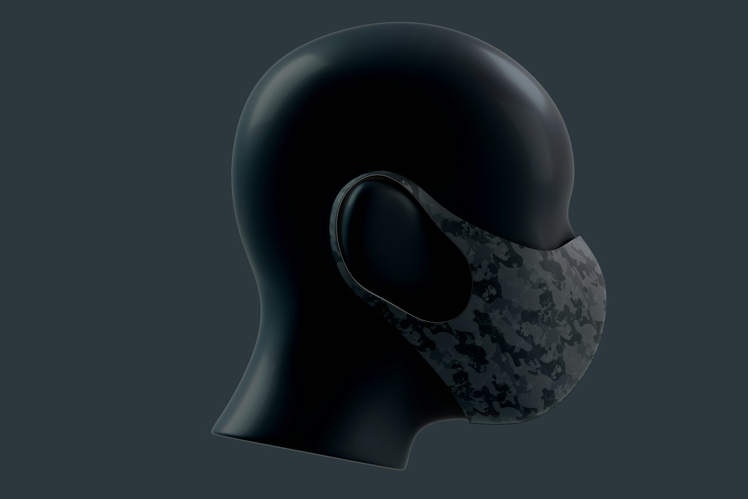 Neoprene Guard Face Mask Mockup, Left View