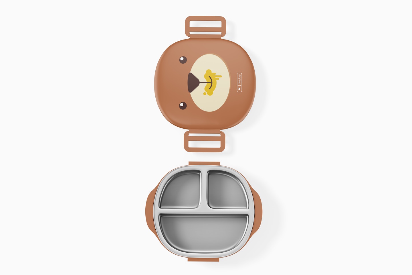 Round Lunch Box Mockup, Top View