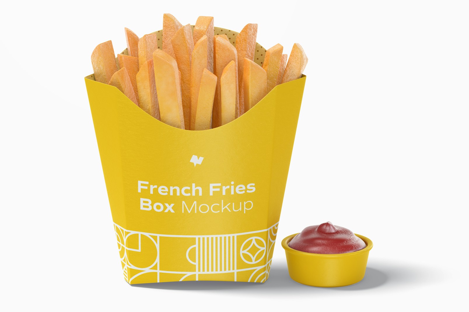 French Fries Box Mockup, Front View