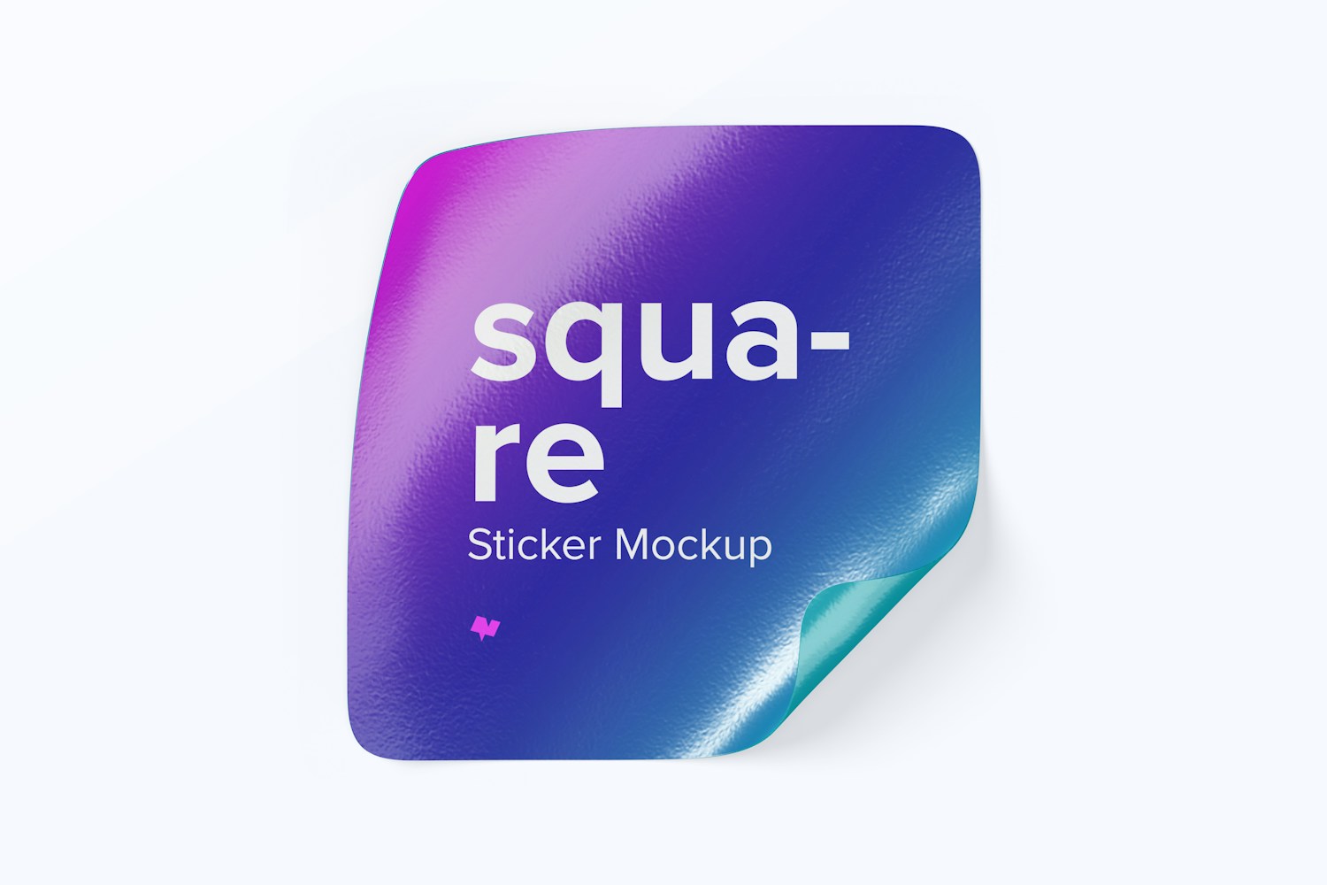 Square Sticker Mockup, Top View 02