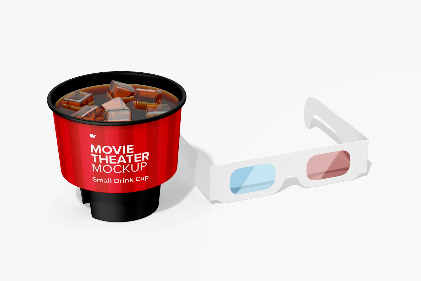 Small Drink Cup Mockup, with Glasses