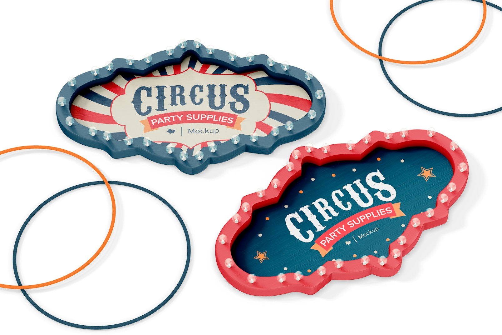 Circus Party Signs Mockup