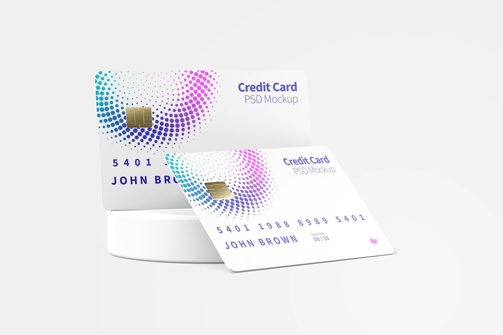 Maqueta de Tarjetas de Crédito con Piedra Redonda