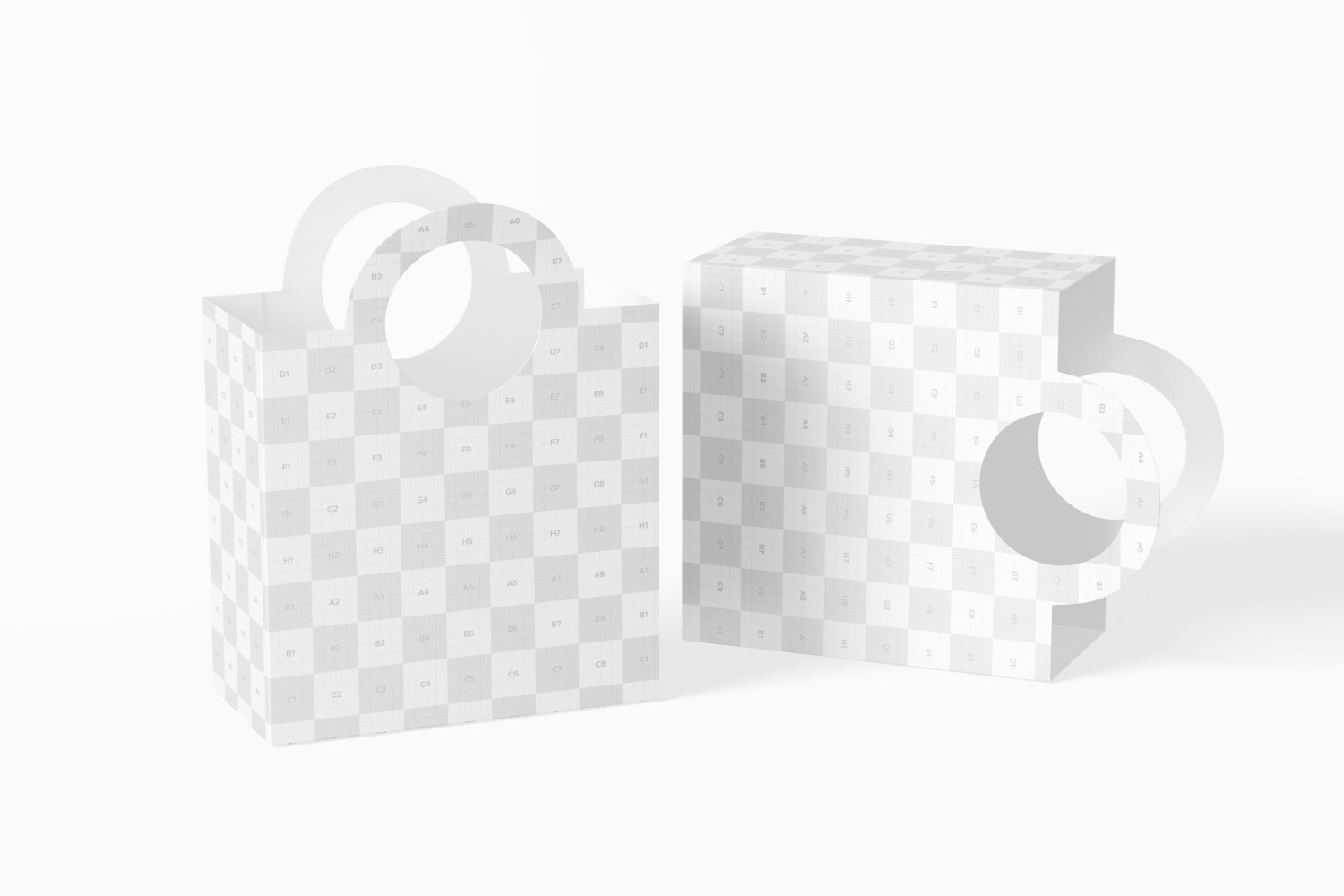 Paper Party Bags Mockup, Standing and Dropped