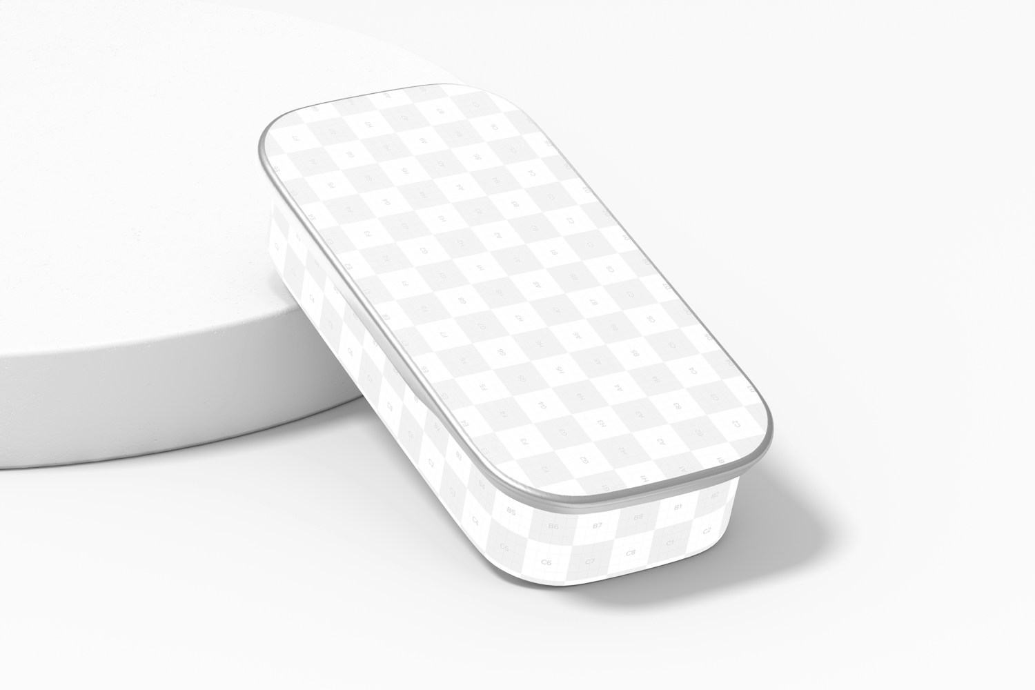 Metal Slide Top Tin Pills Container Mockup, Leaned