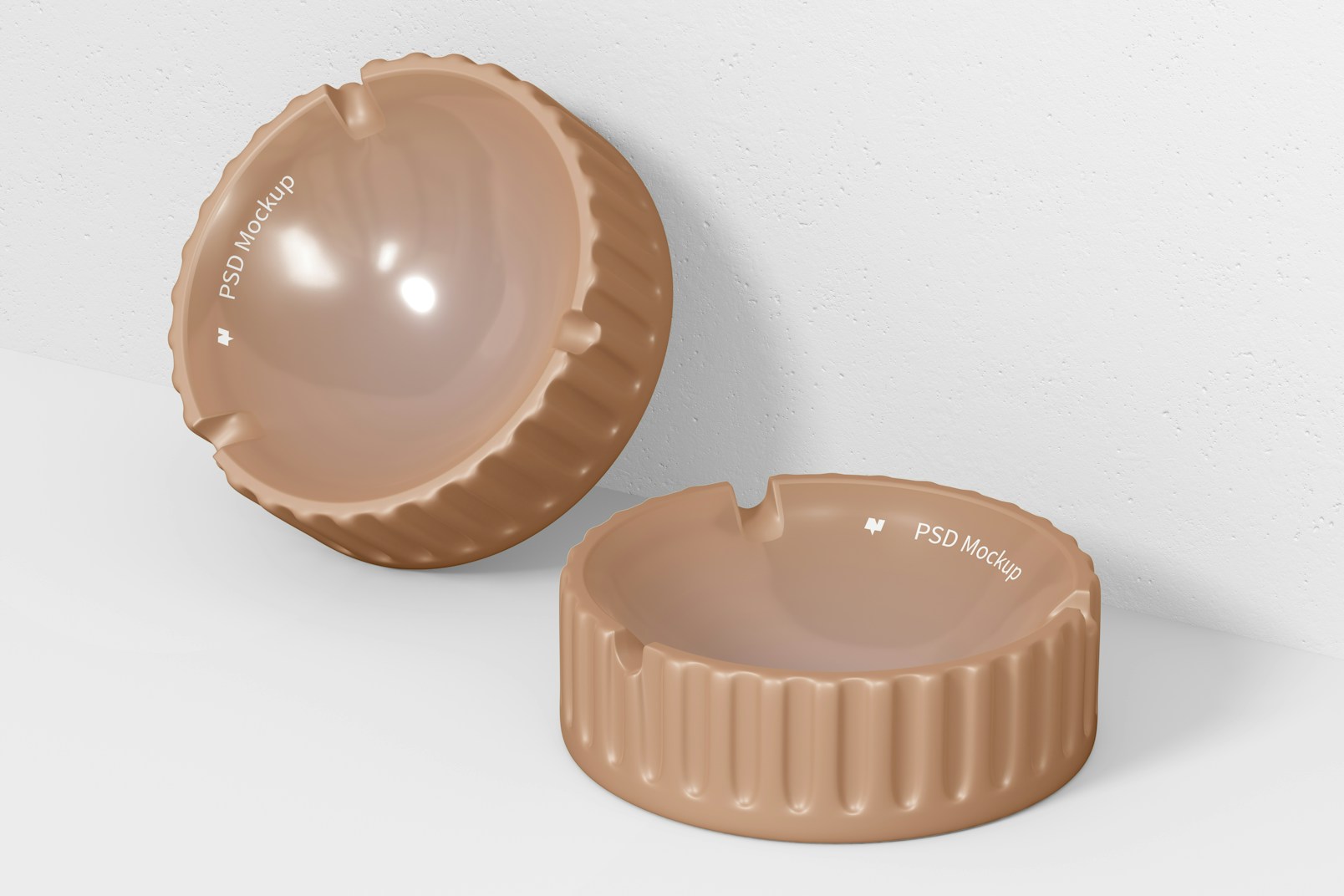 Round Ceramic Ashtrays Mockup