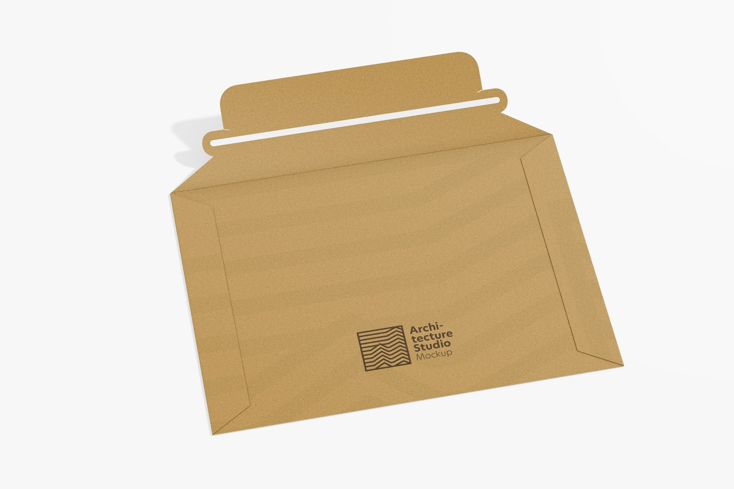 A3 Rigid Cardboard Envelope Mockup, Opened