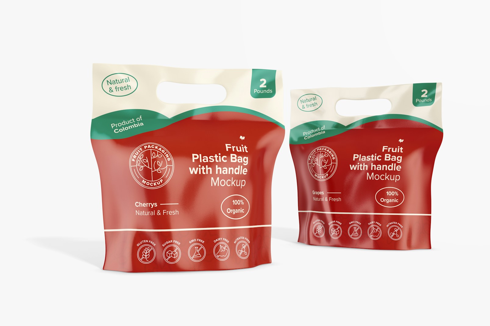 Fruit Plastic Bags with Handle Mockup