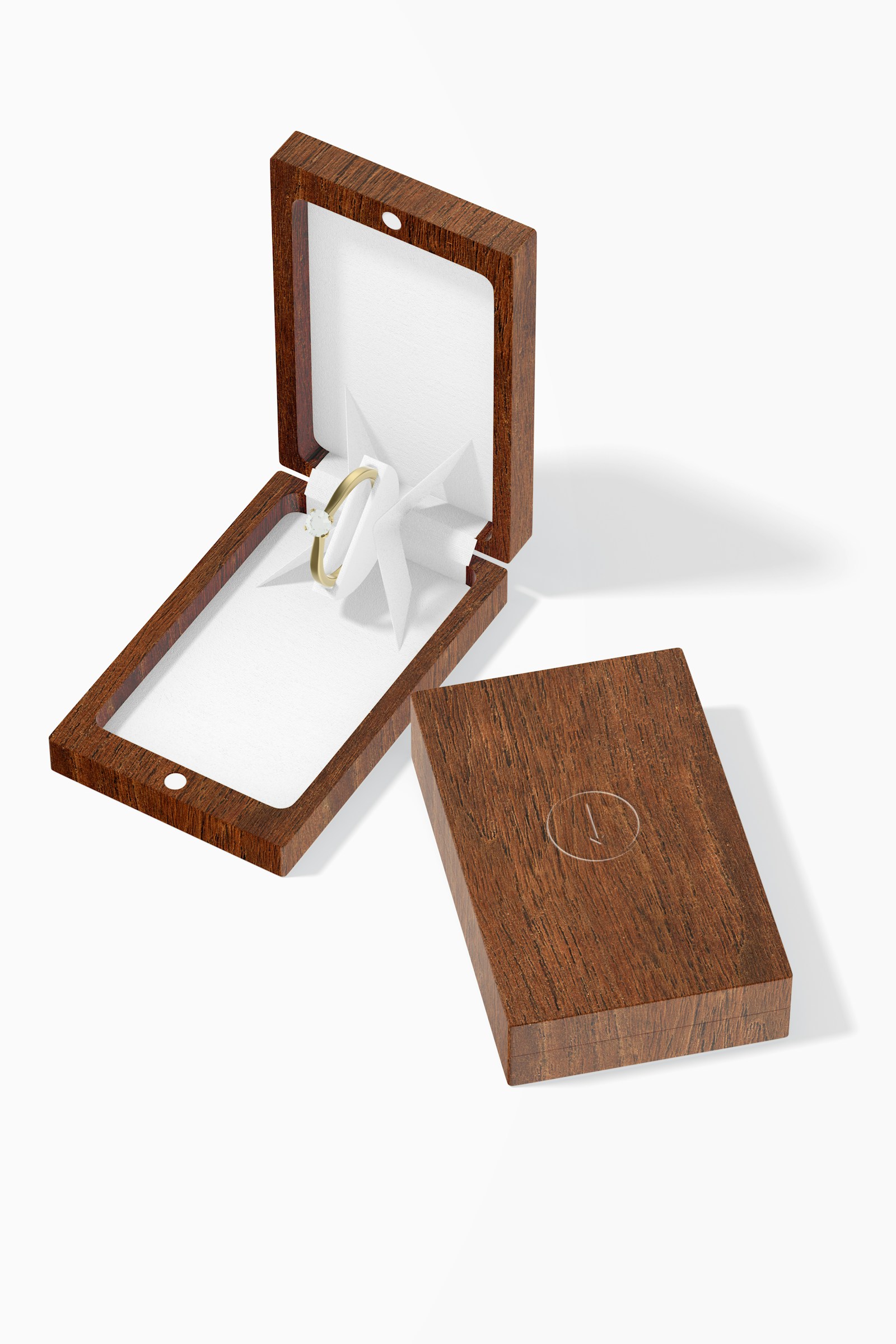 Flat Ring Boxes PSD Mockup, Perspective – Original Mockups