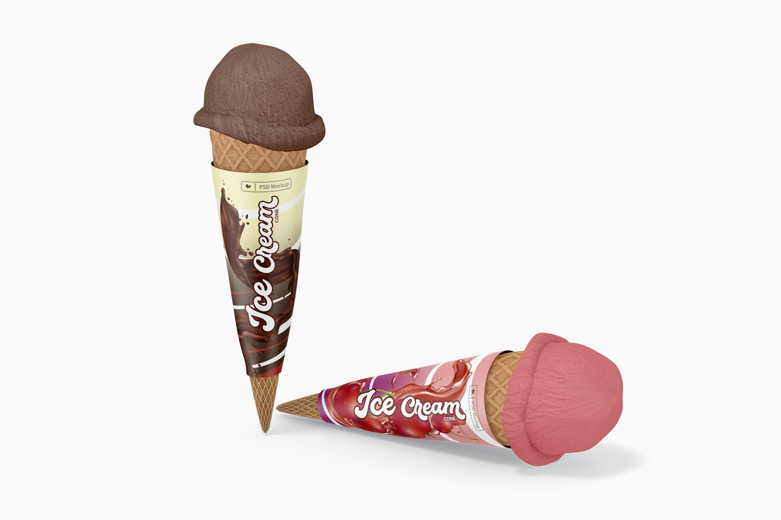 Ice Cream Cones Mockup