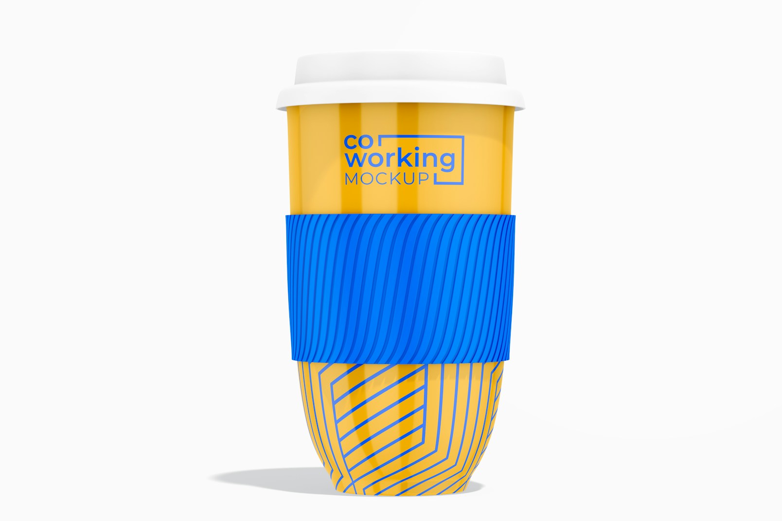 Mug With Silicone Lid Mockup, Front View
