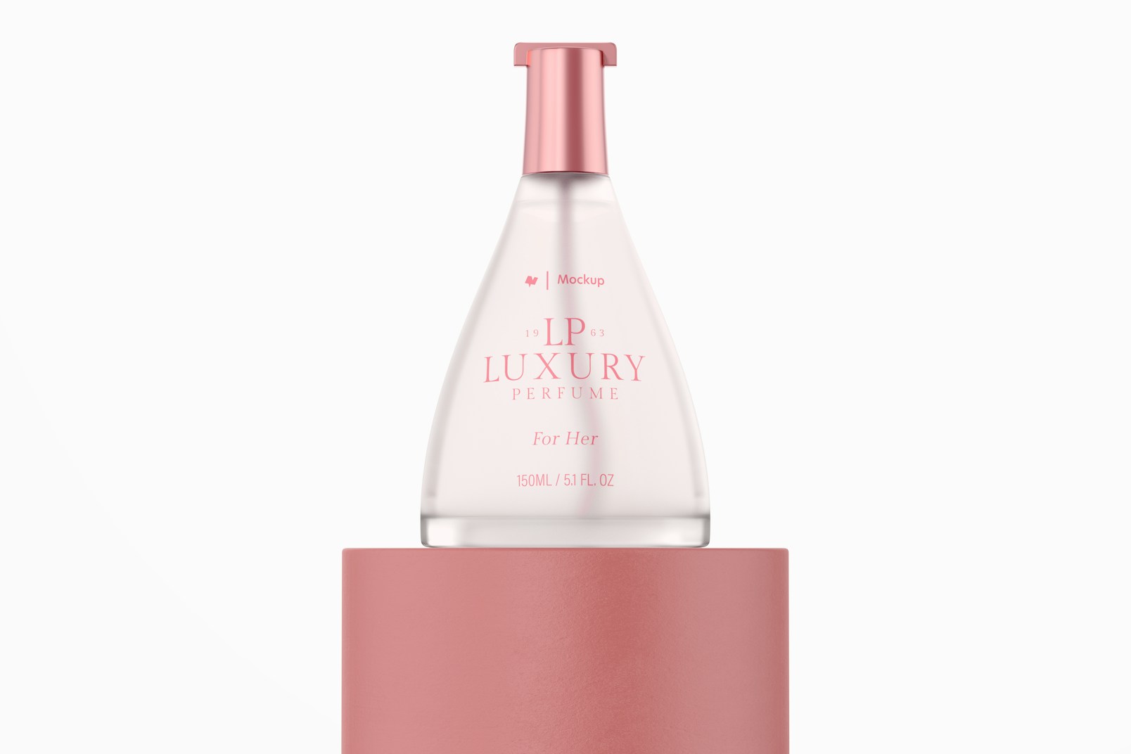 Triangular Luxury Perfume Bottle Mockup, Front View