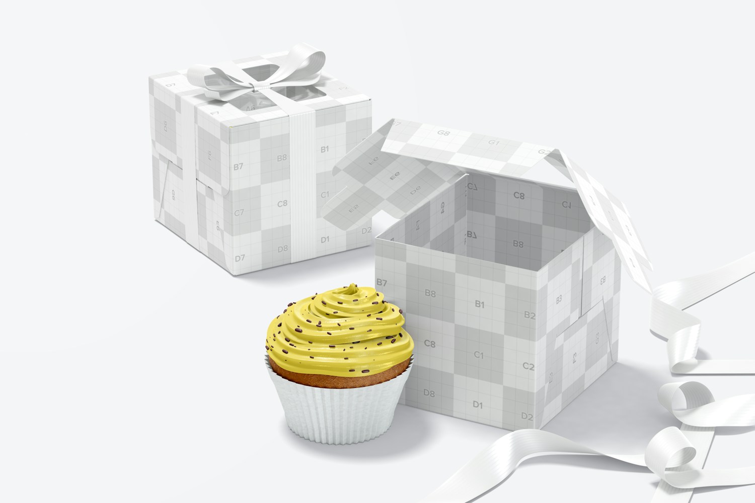 Fully customizable box and cupcake.