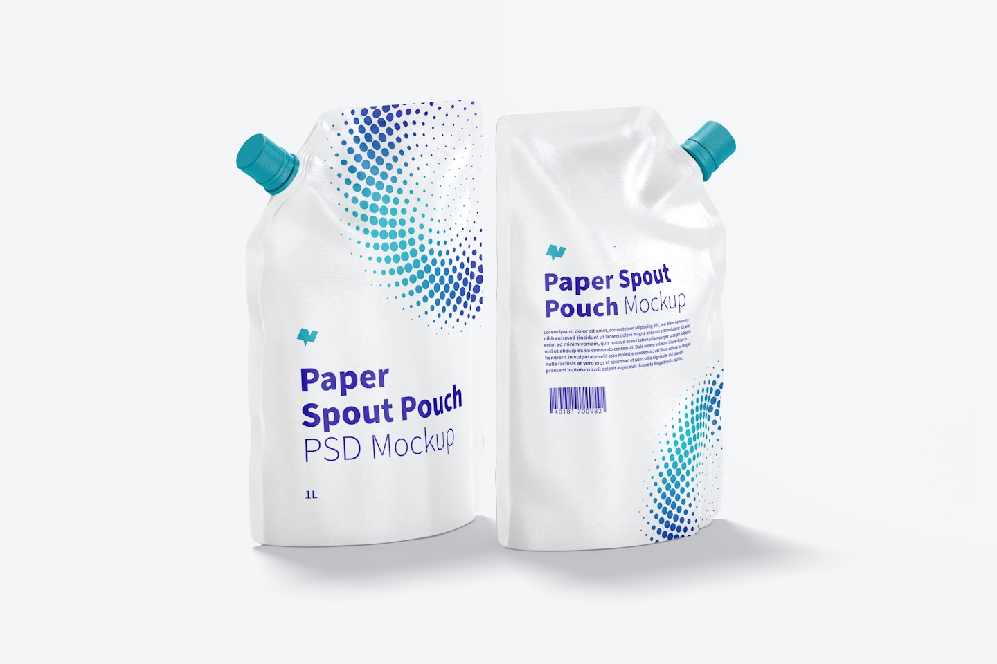 1 Liter Paper Spout Pouch Mockup
