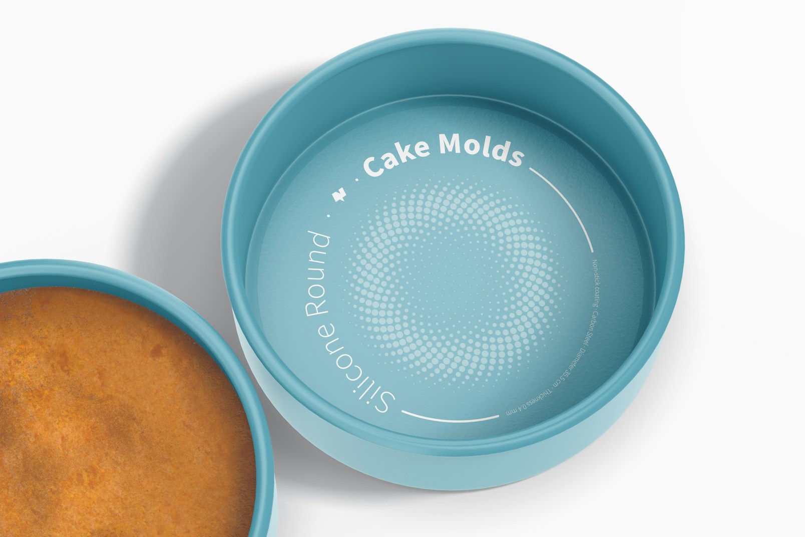 Silicone Round Cake Molds Mockup, Top View
