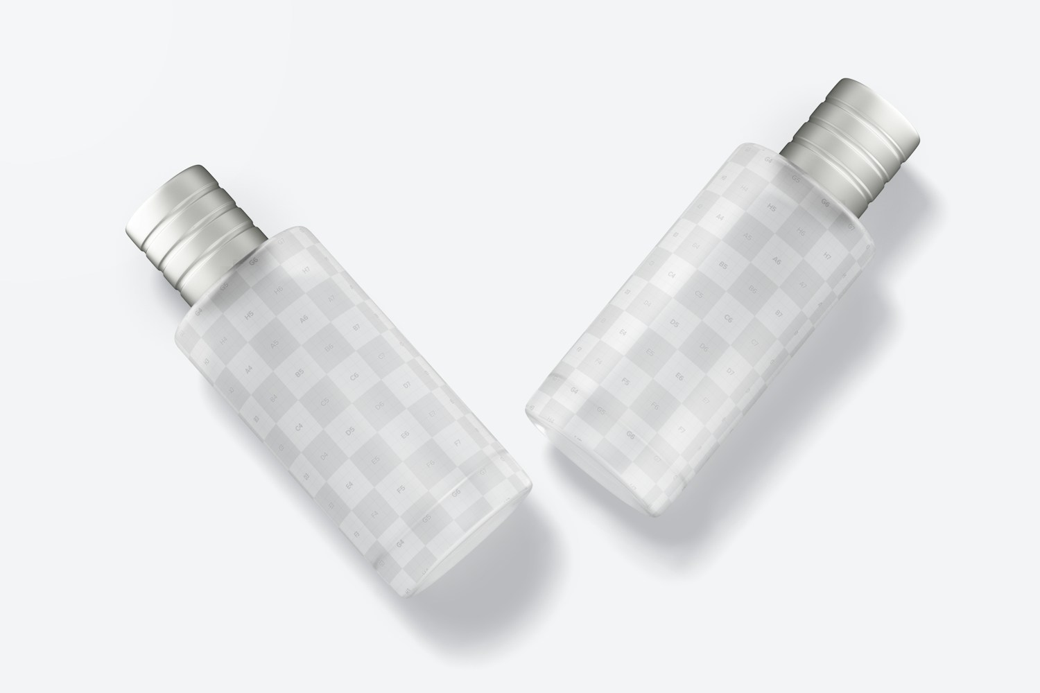 100 ml Glass Perfume Bottles Mockup, Top View 100 ml Glass Perfume Bottles Mockup, Top View