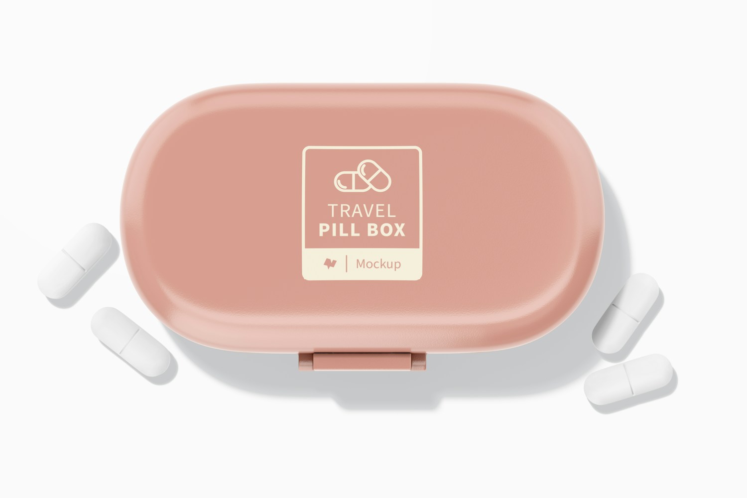 Travel Pill Box Mockup, Top View