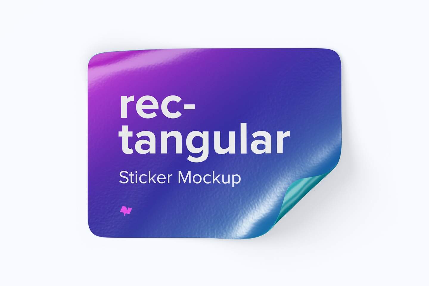 Rectangular Sticker Mockup, Top View