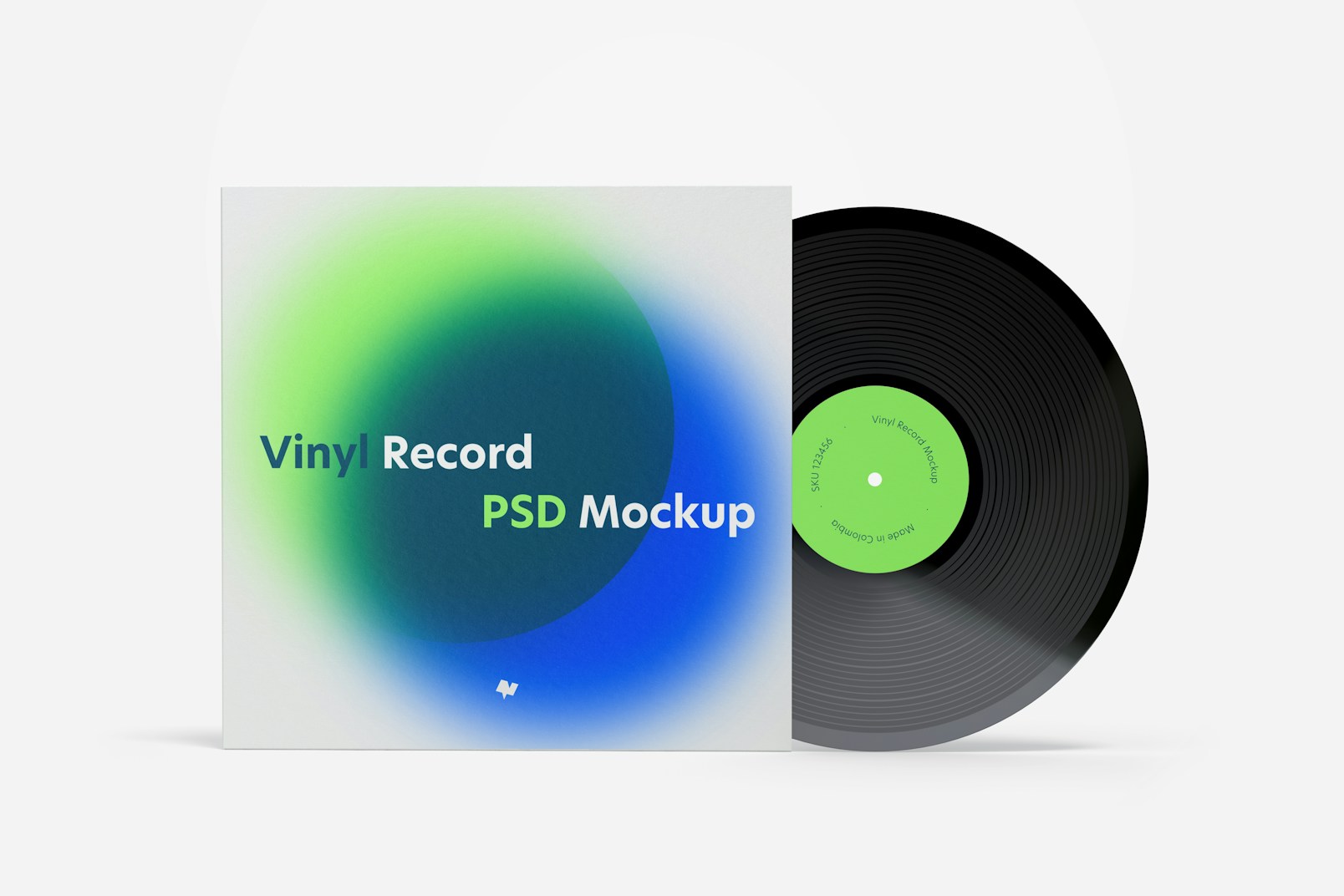 Vinyl Record Mockup, Front View