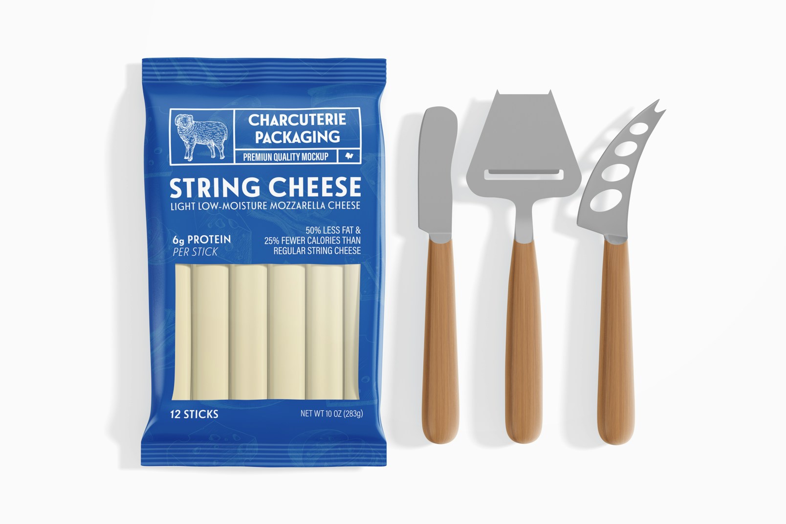 String Cheese Packaging Mockup, Top View