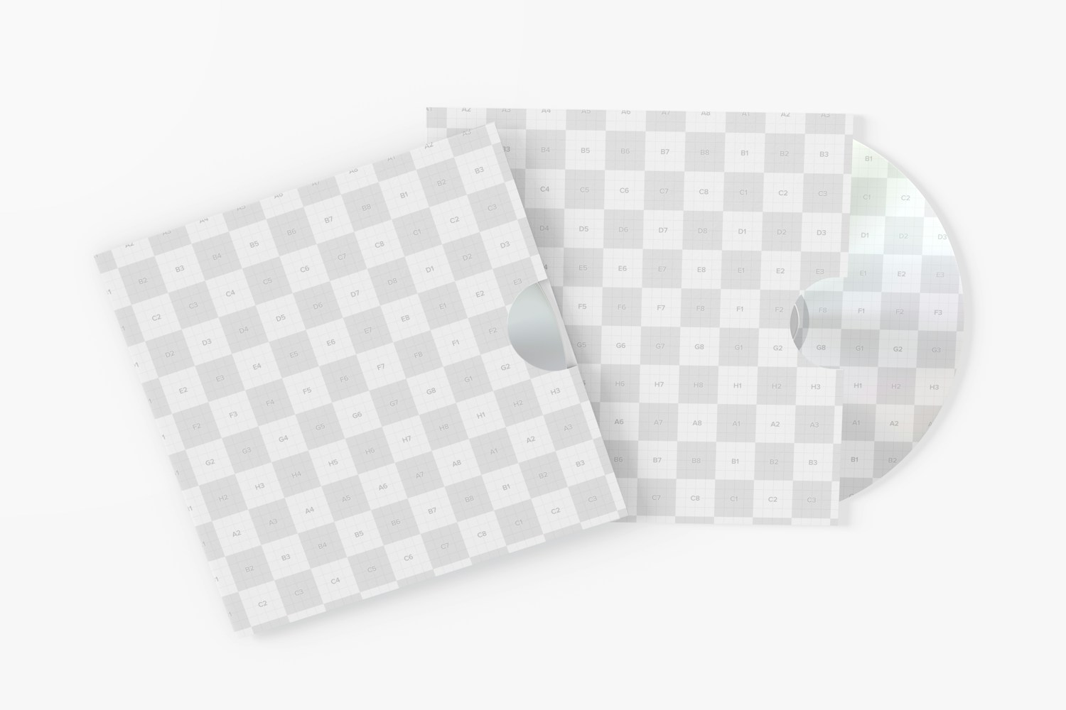 Cardboard CD Cases Mockup, Top View Cardboard CD Cases Mockup, Top View
