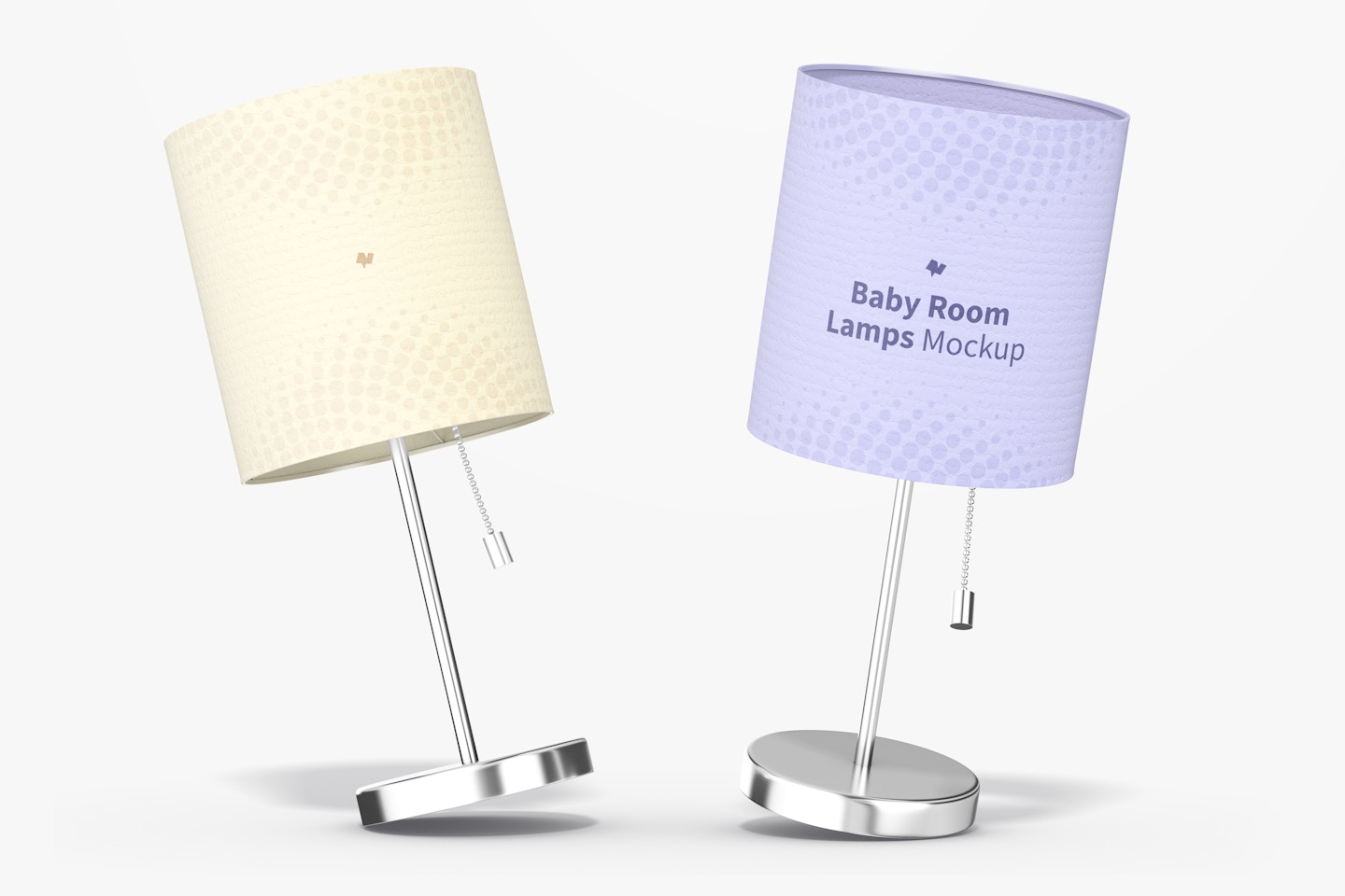 Baby Room Lamps Mockup, Leaned