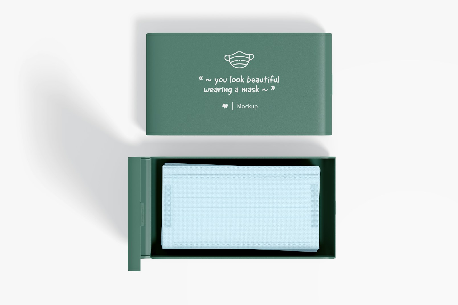 Surgical Mask Box Mockup, Top View