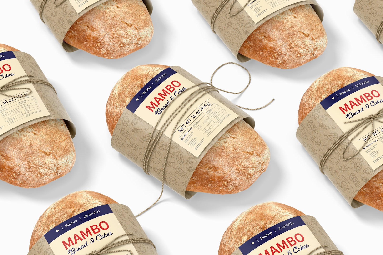 Bread with Label Set Mockup