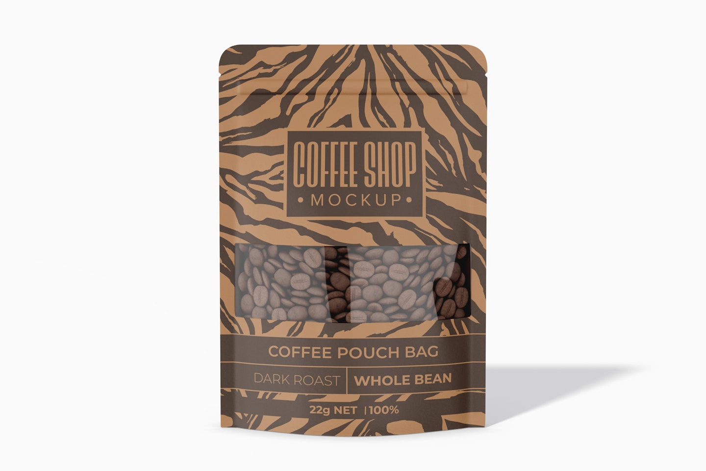 Coffee Pouch Bag Mockup, Front View