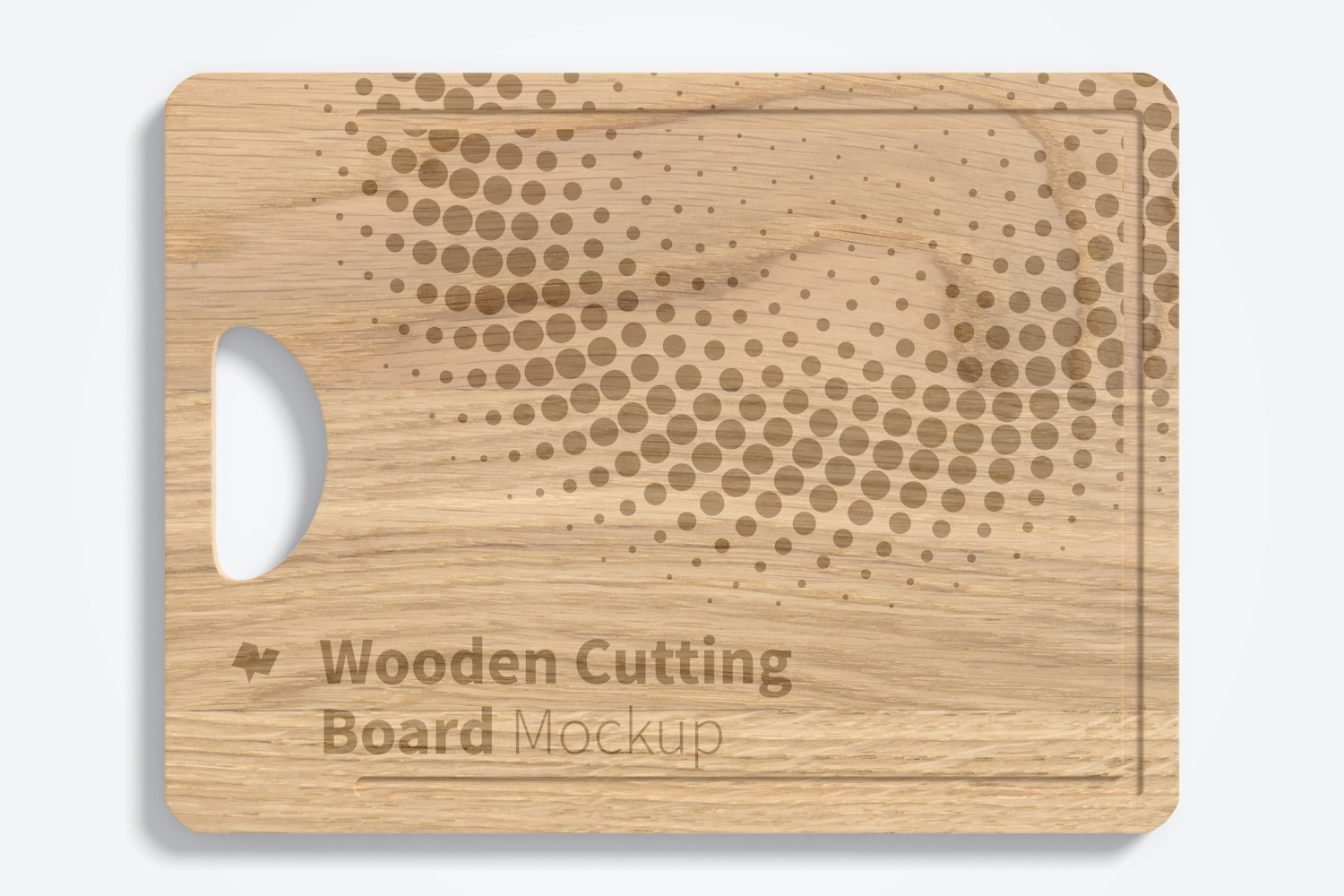 Wooden Cutting Board Mockup, Top View