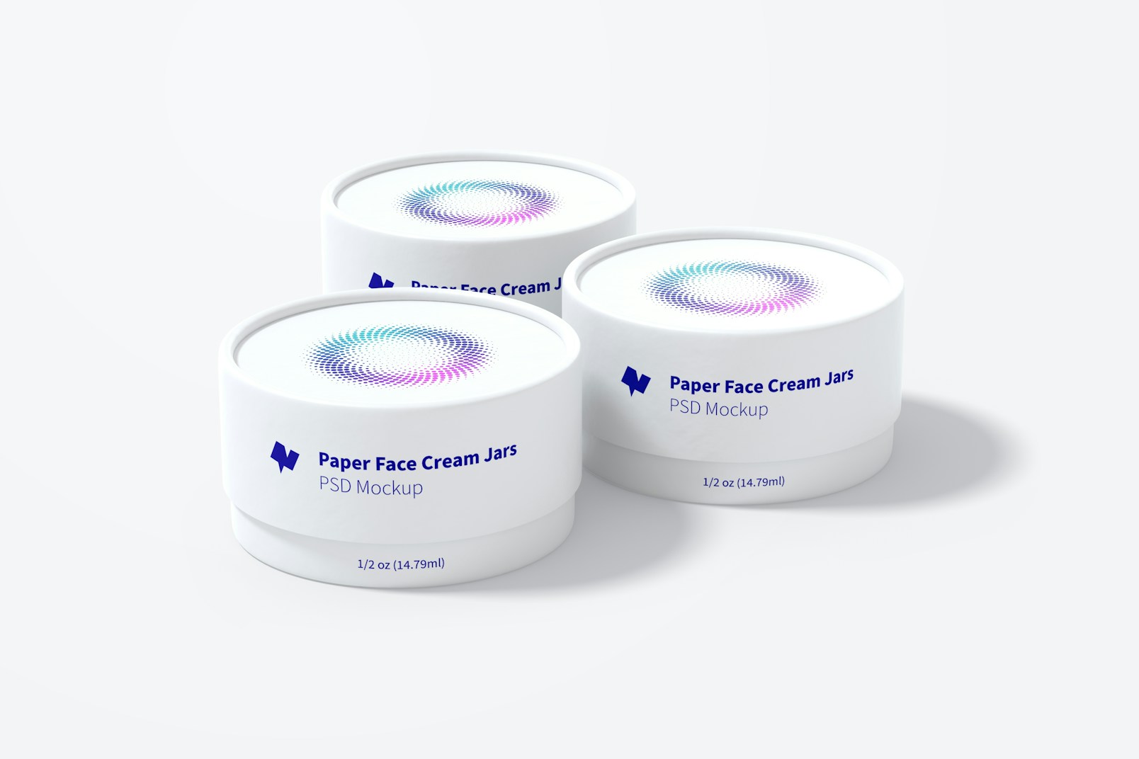 1/2 oz Paper Face Cream Jars Set Mockup