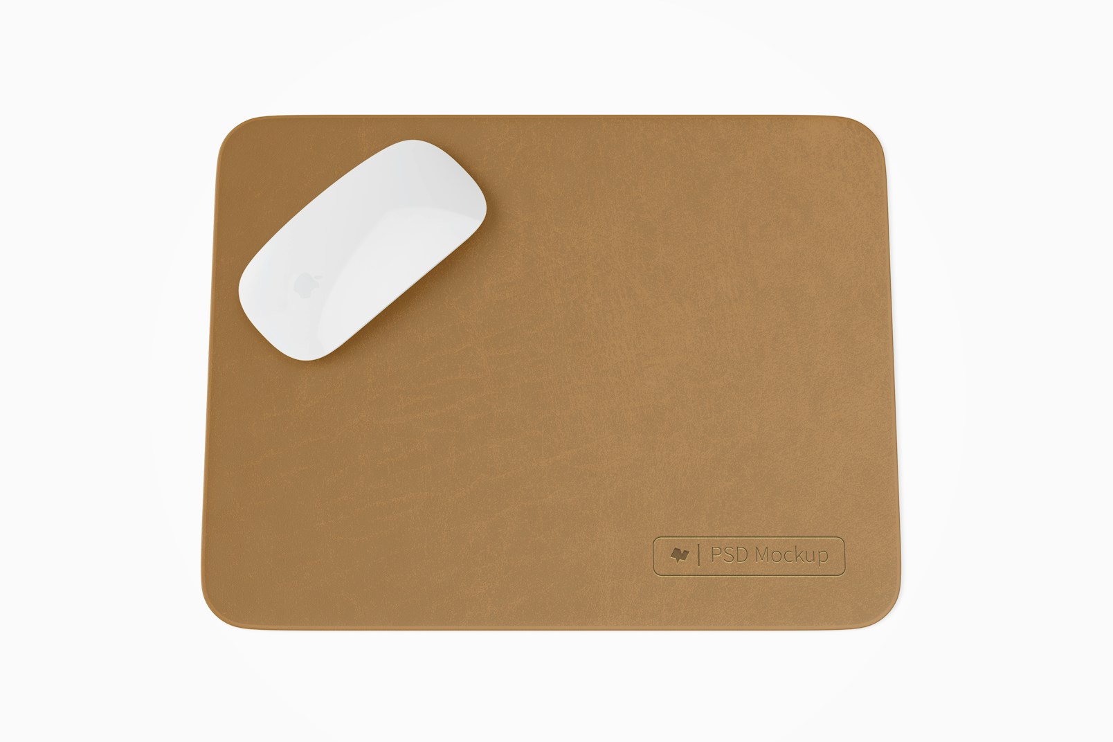 Rectangular Leather Mouse Pad Mockup, Top View