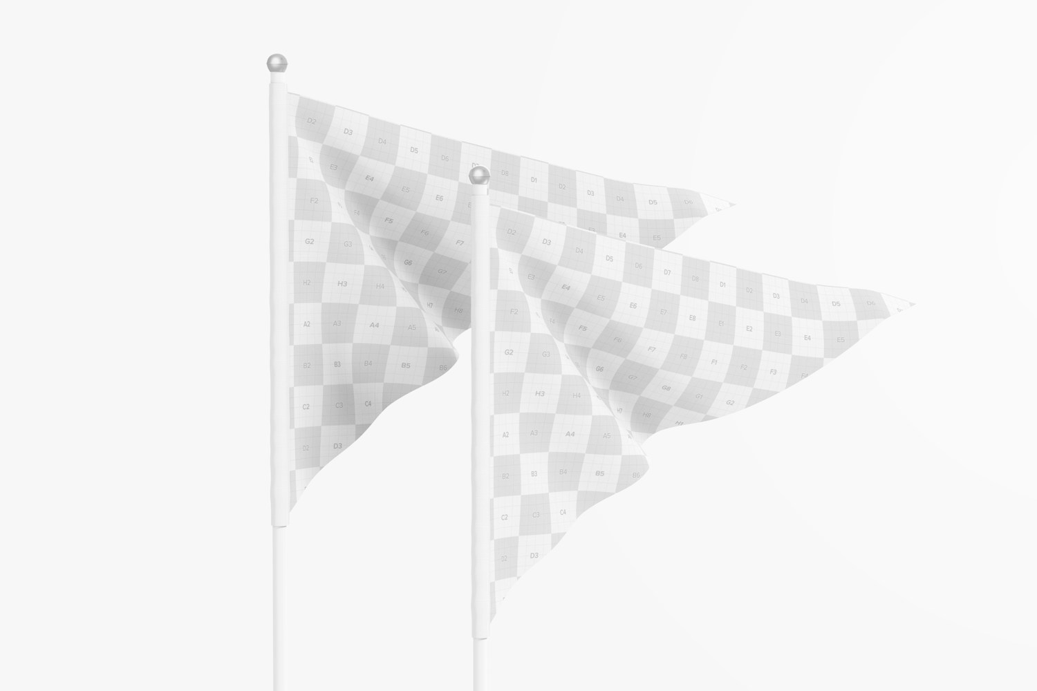 Triangular Flags Mockup