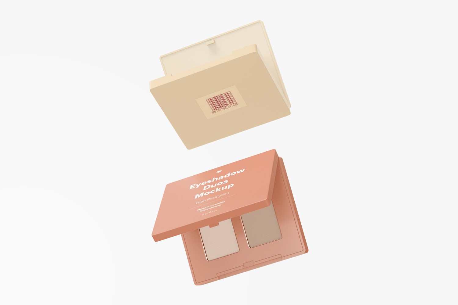 Eyeshadow Duos Mockup, Floating Eyeshadow Duos Mockup, Floating