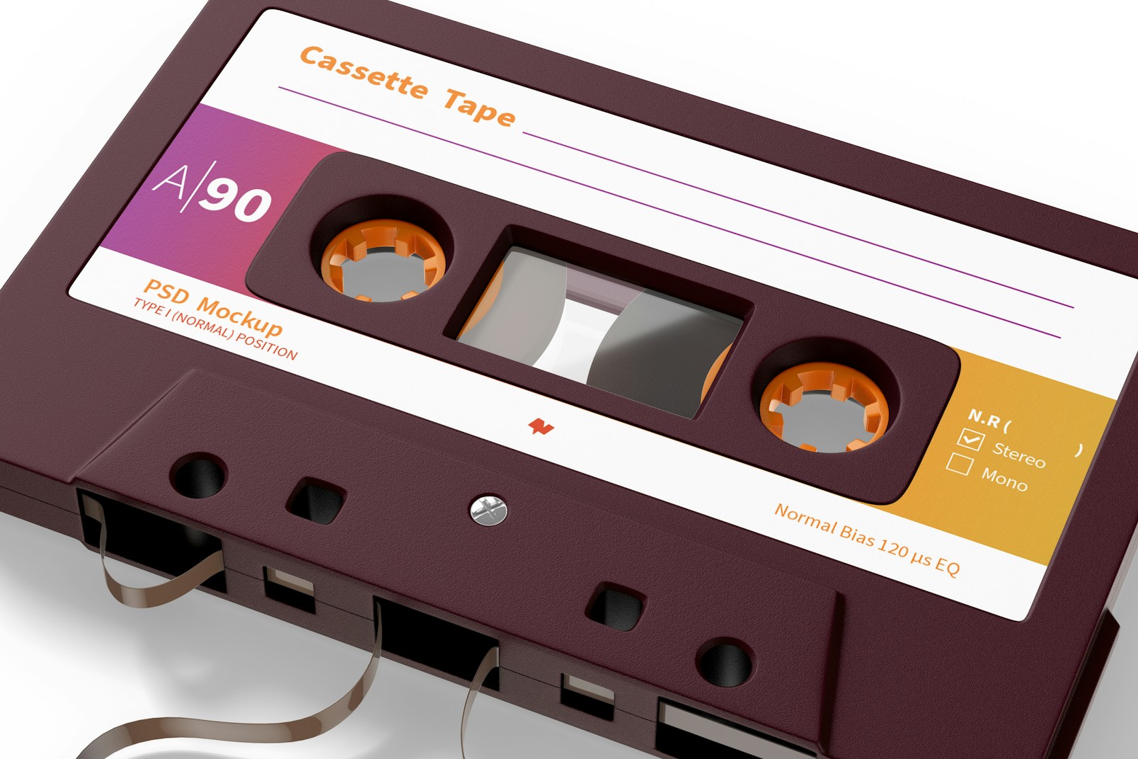 Cassette Tape Mockup, Close Up