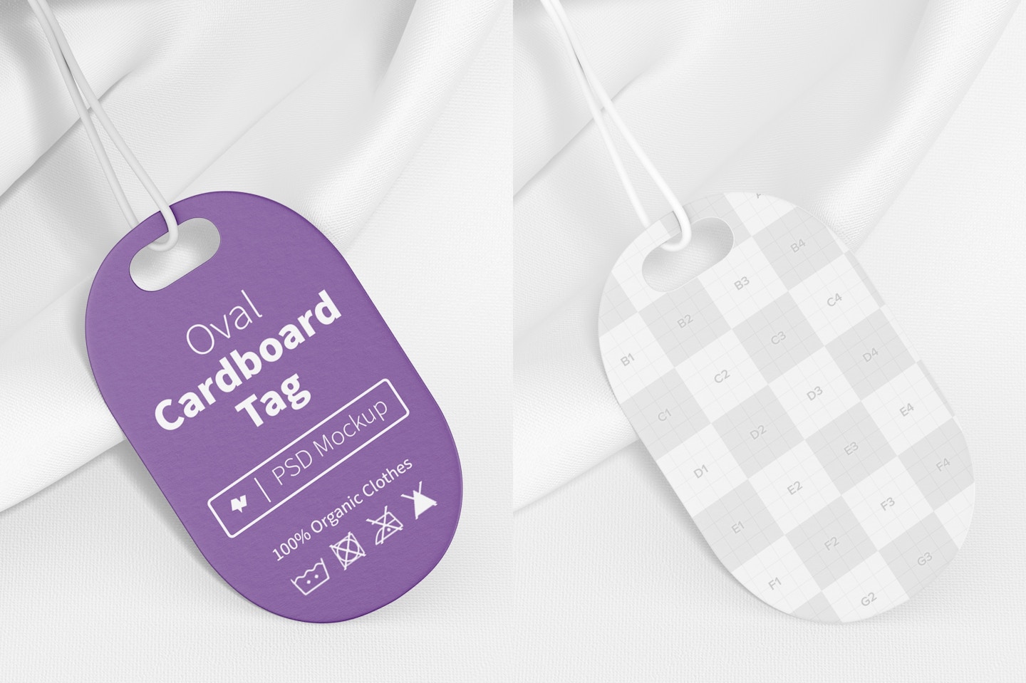 Oval Cardboard Tag with a T-Shirt Mockup