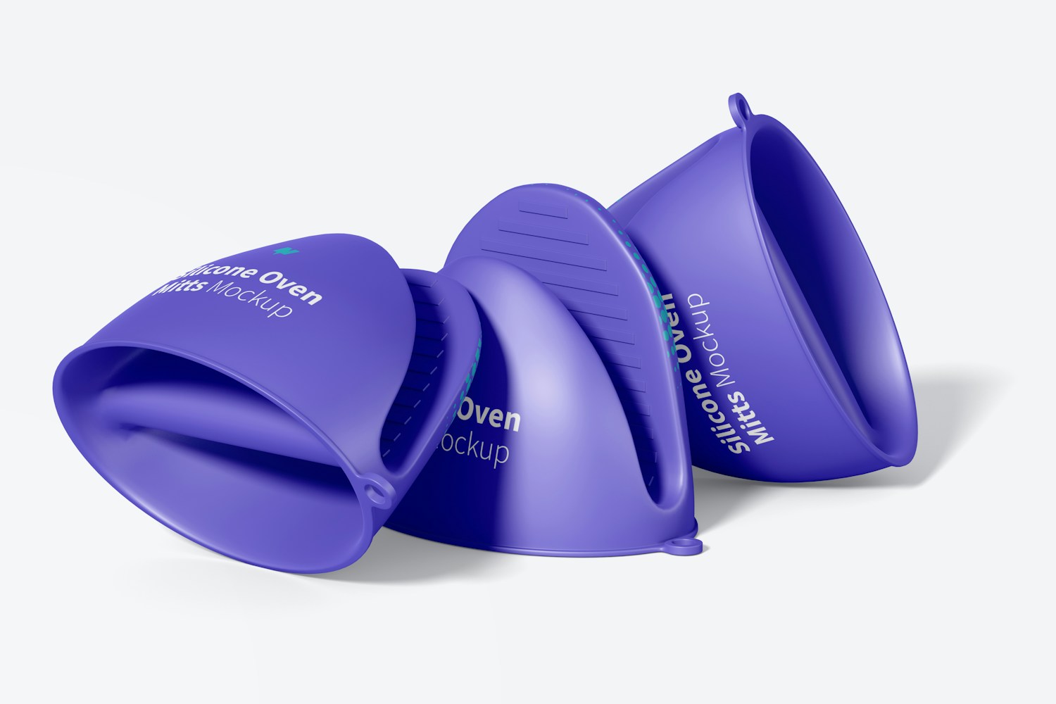 Silicone Oven Mitts Mockup, Perspective View Silicone Oven Mitts Mockup, Perspective View