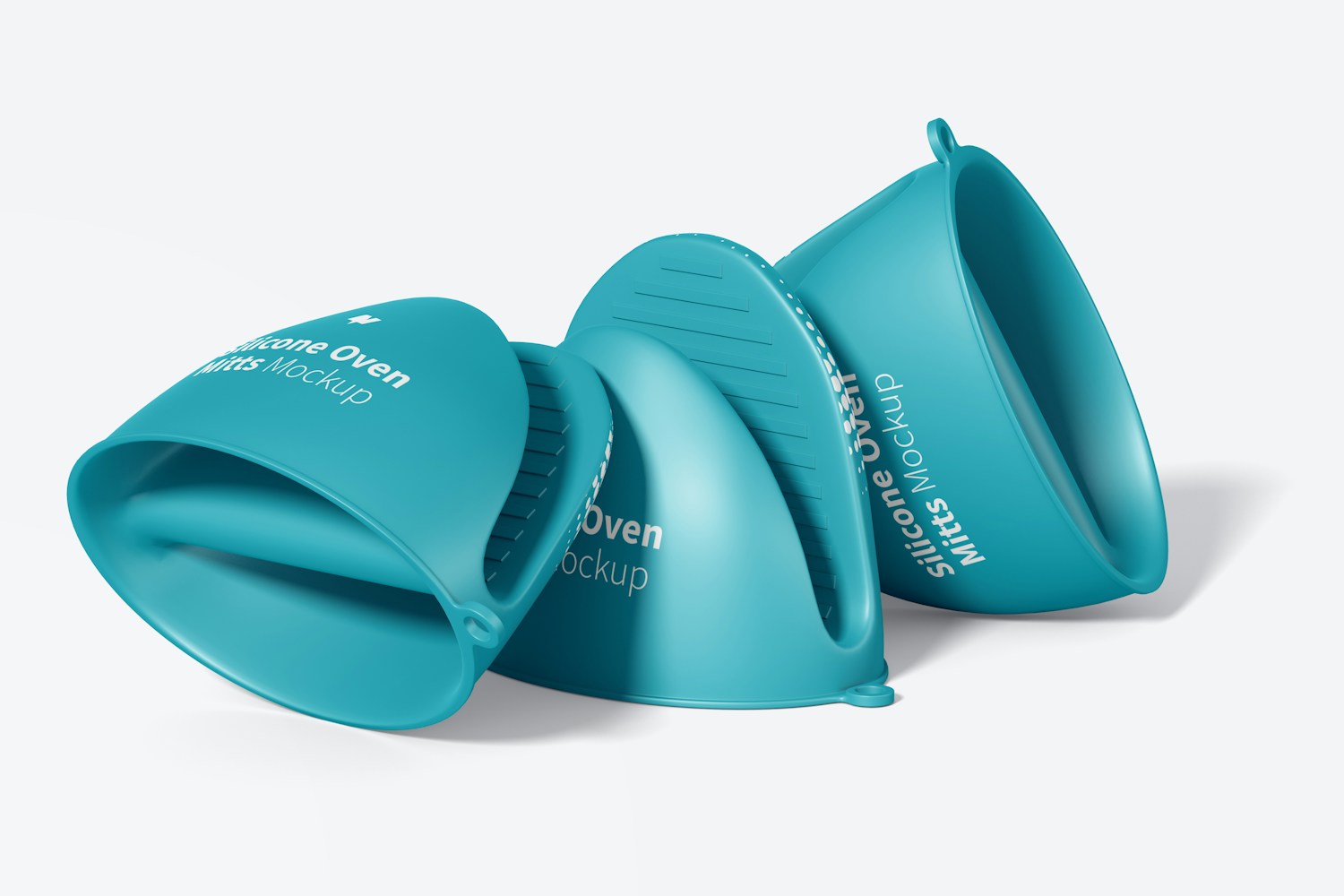 Silicone Oven Mitts Mockup, Perspective View Silicone Oven Mitts Mockup, Perspective View
