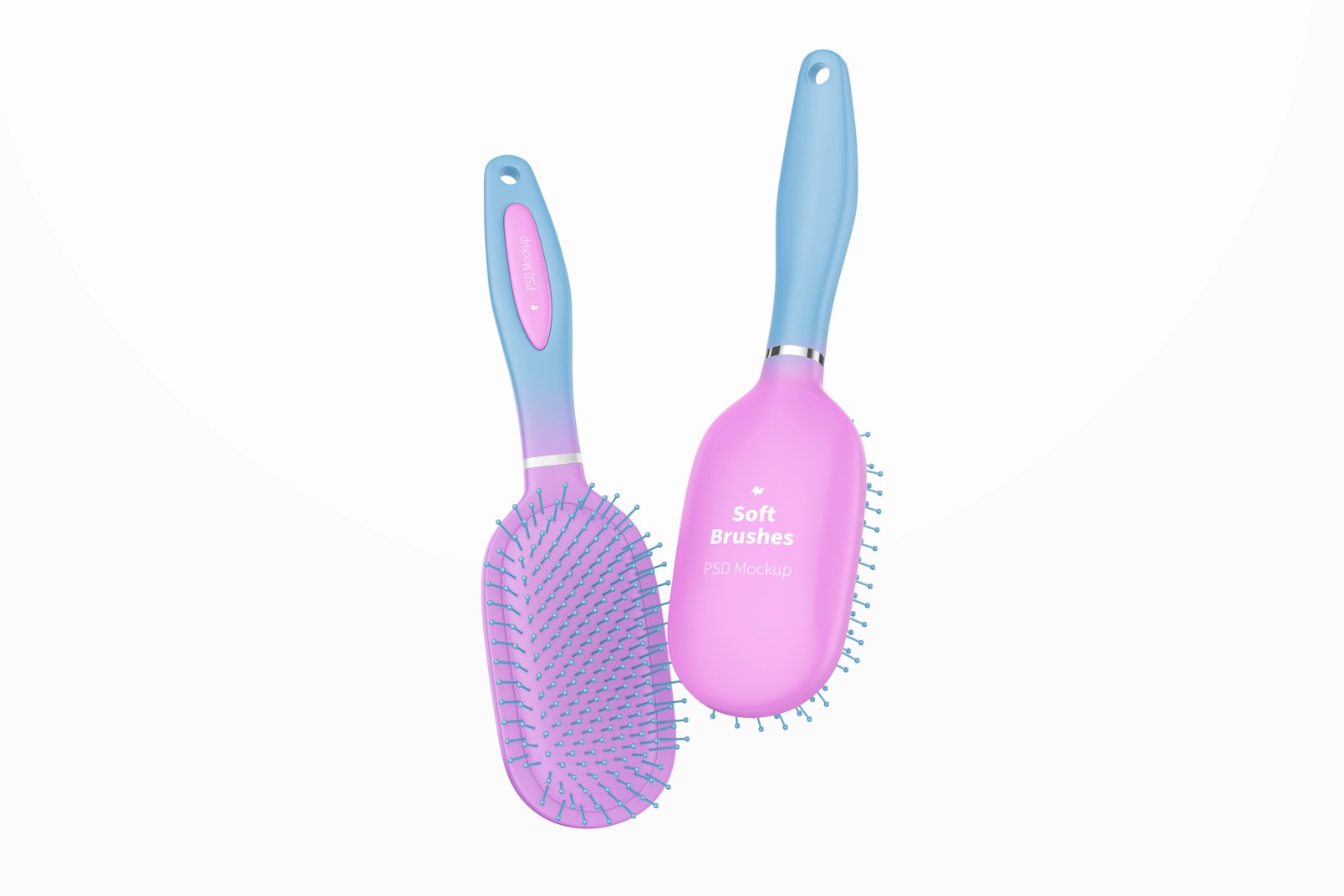 Soft Brushes for Hair Mockup, Floating