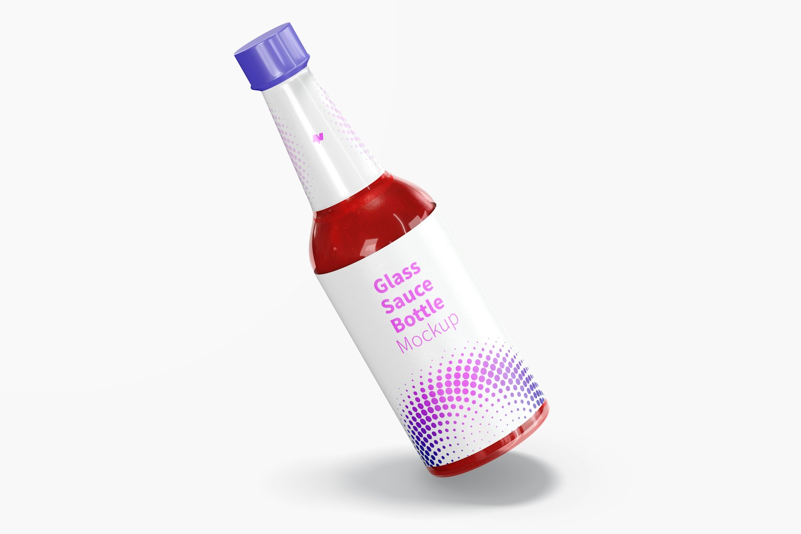 Maqueta de Botella de Vidrio para Salsa de 10 oz, Cayendo