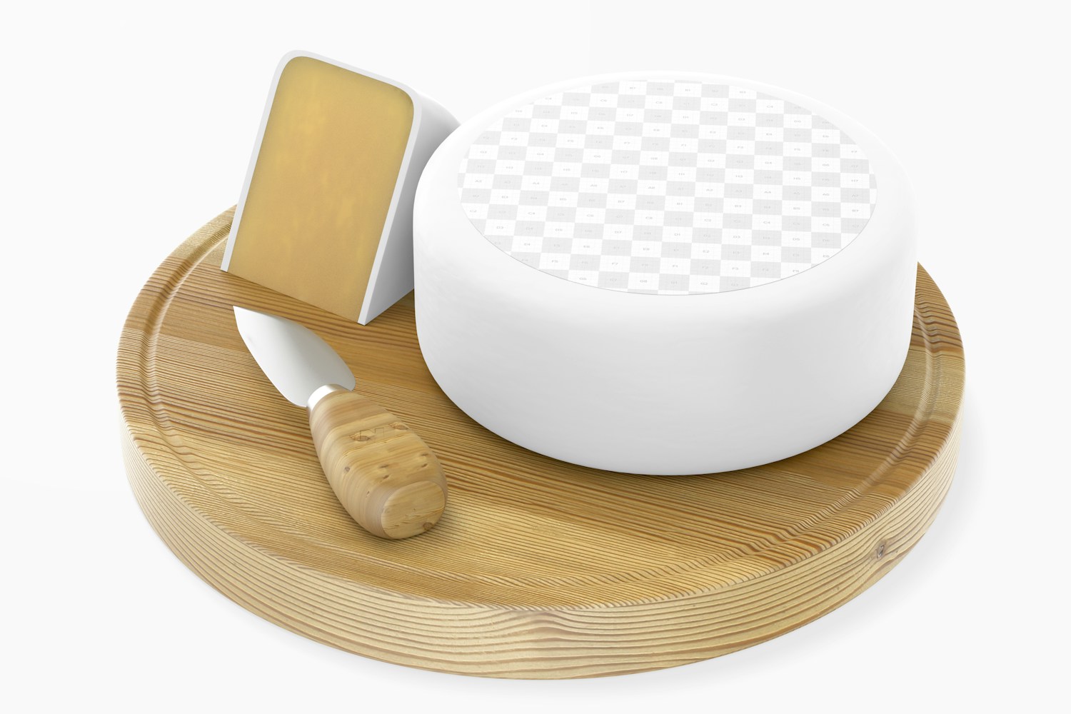 Round Cheese Mockup, Perspective