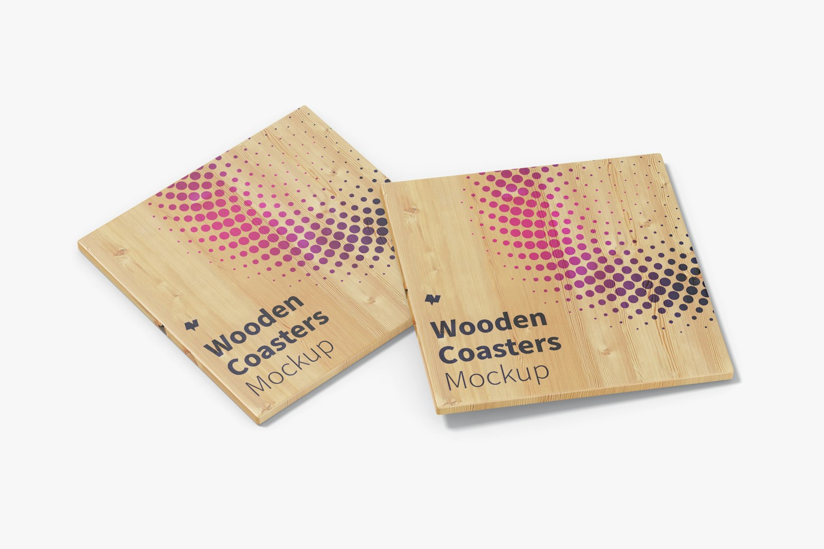 Wooden Coasters Mockup