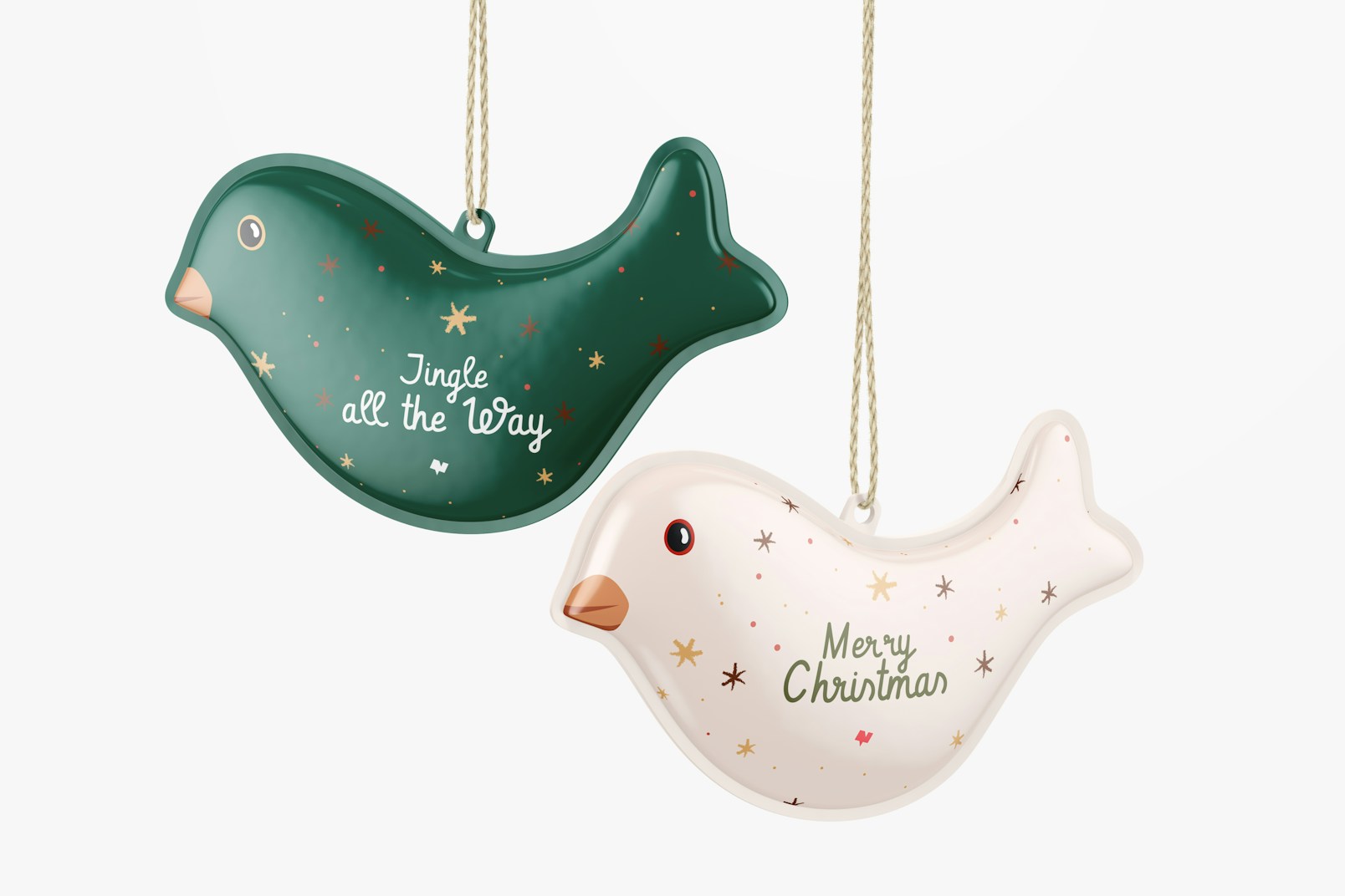 Maqueta de Aves Decorativas de Navidad, Colgando